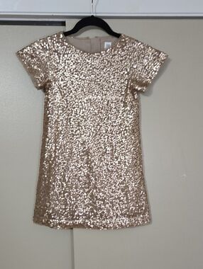 GAP Girls Gold Sequin Dress Size Small